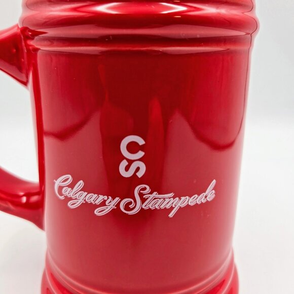 Calgary Stampede Budweiser Beer Mug Stein Tall Red Alberta Canada Read - Picture 7 of 10